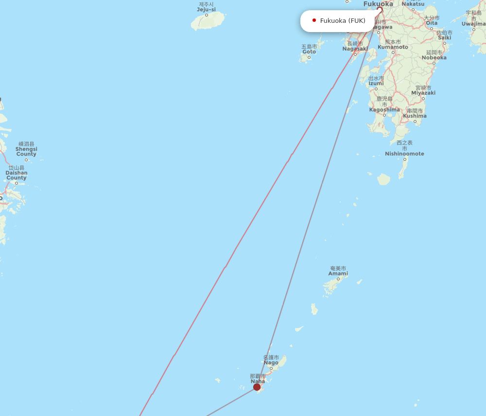 FUK to ISG flights and routes map