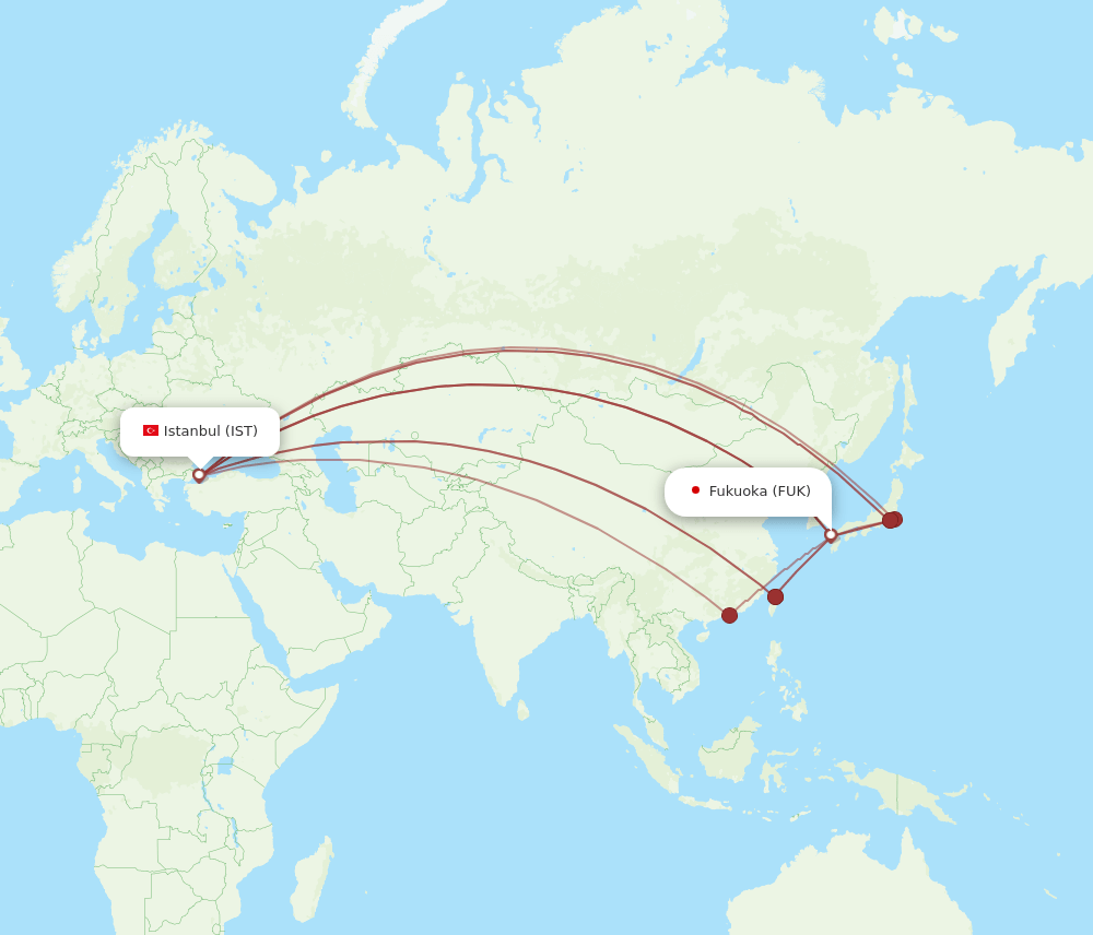FUK-IST flight routes