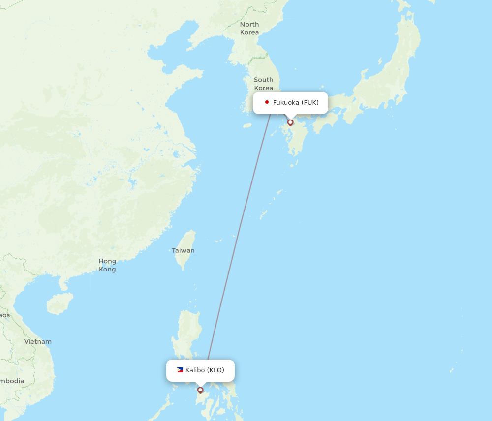 FUK to KLO flights and routes map