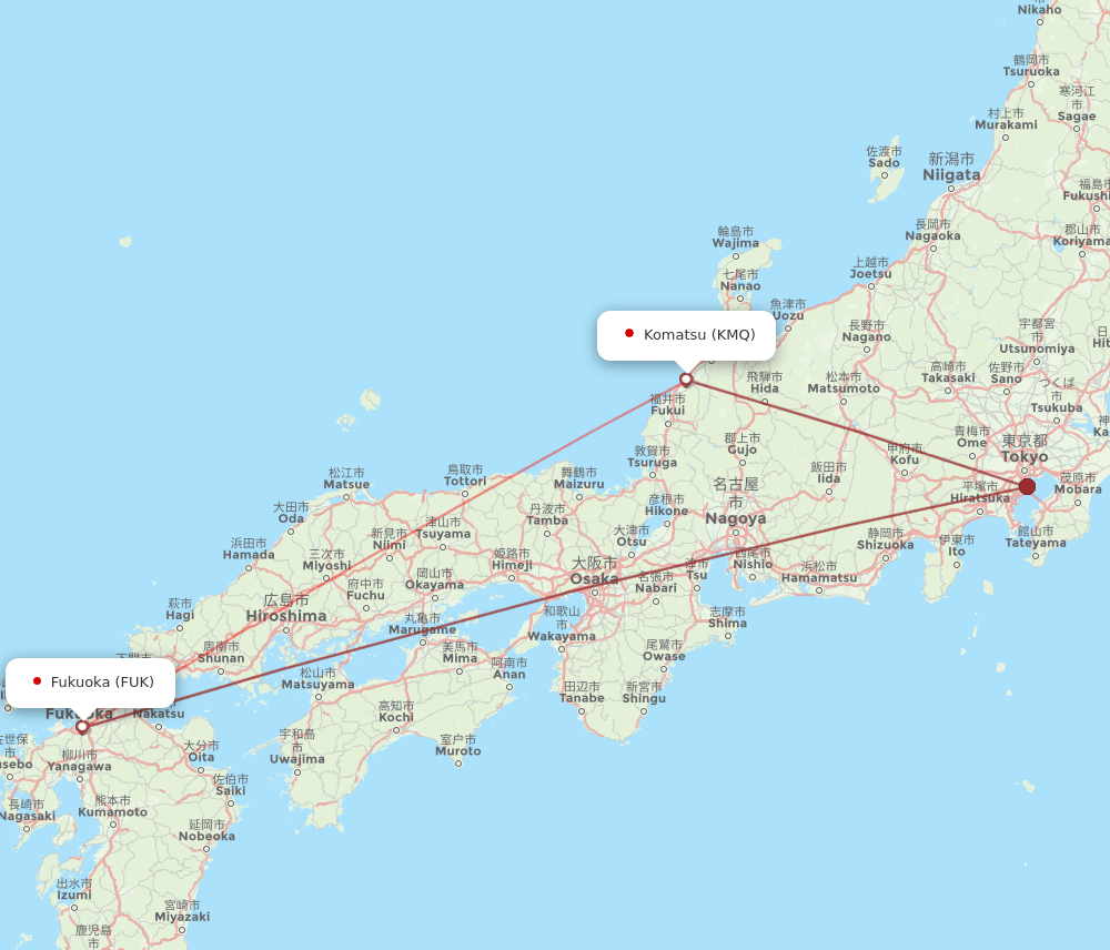 FUK to KMQ flights and routes map