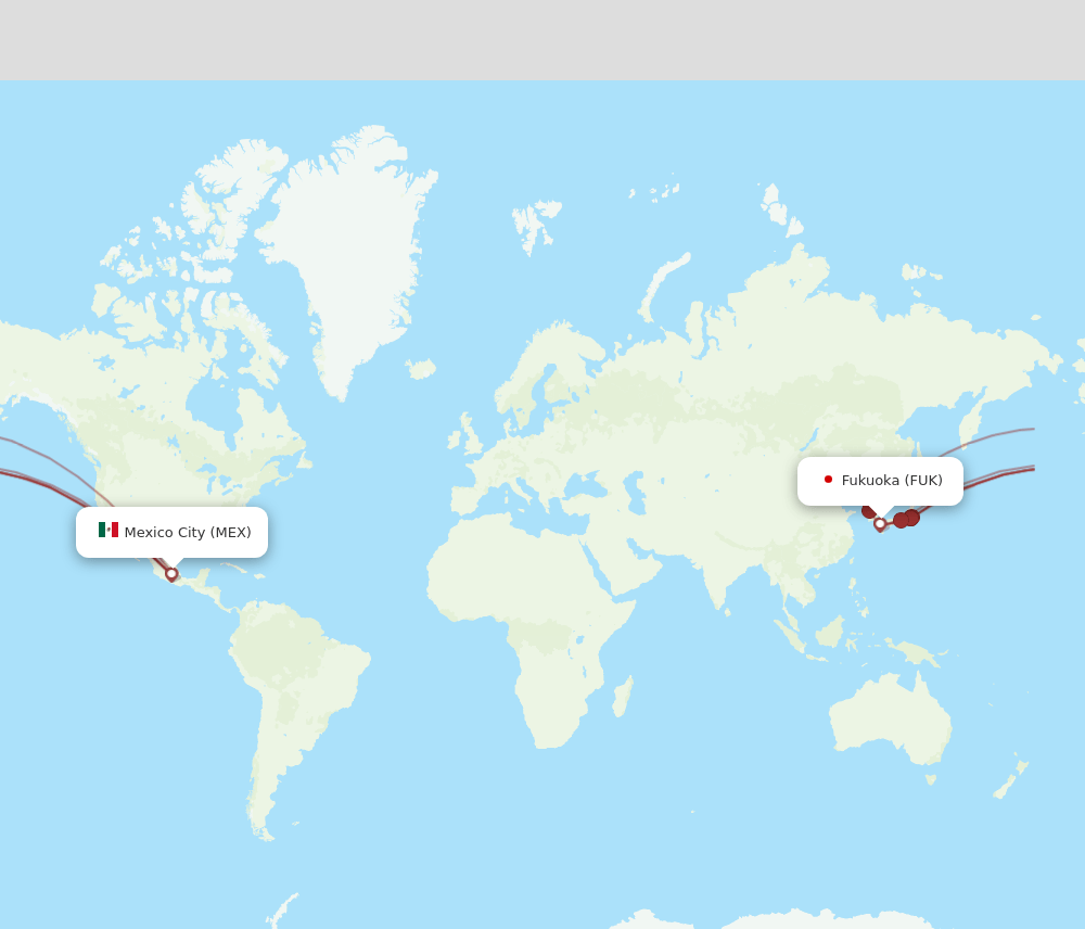 FUK-MEX flight routes