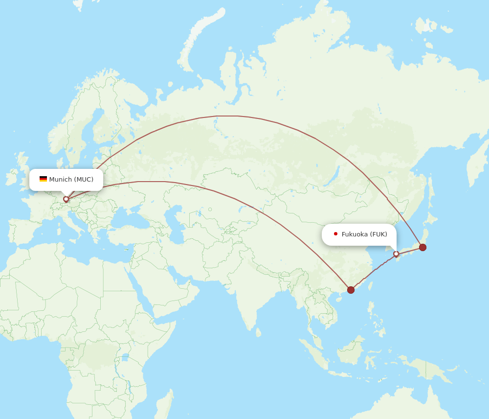 FUK to MUC flights and routes map