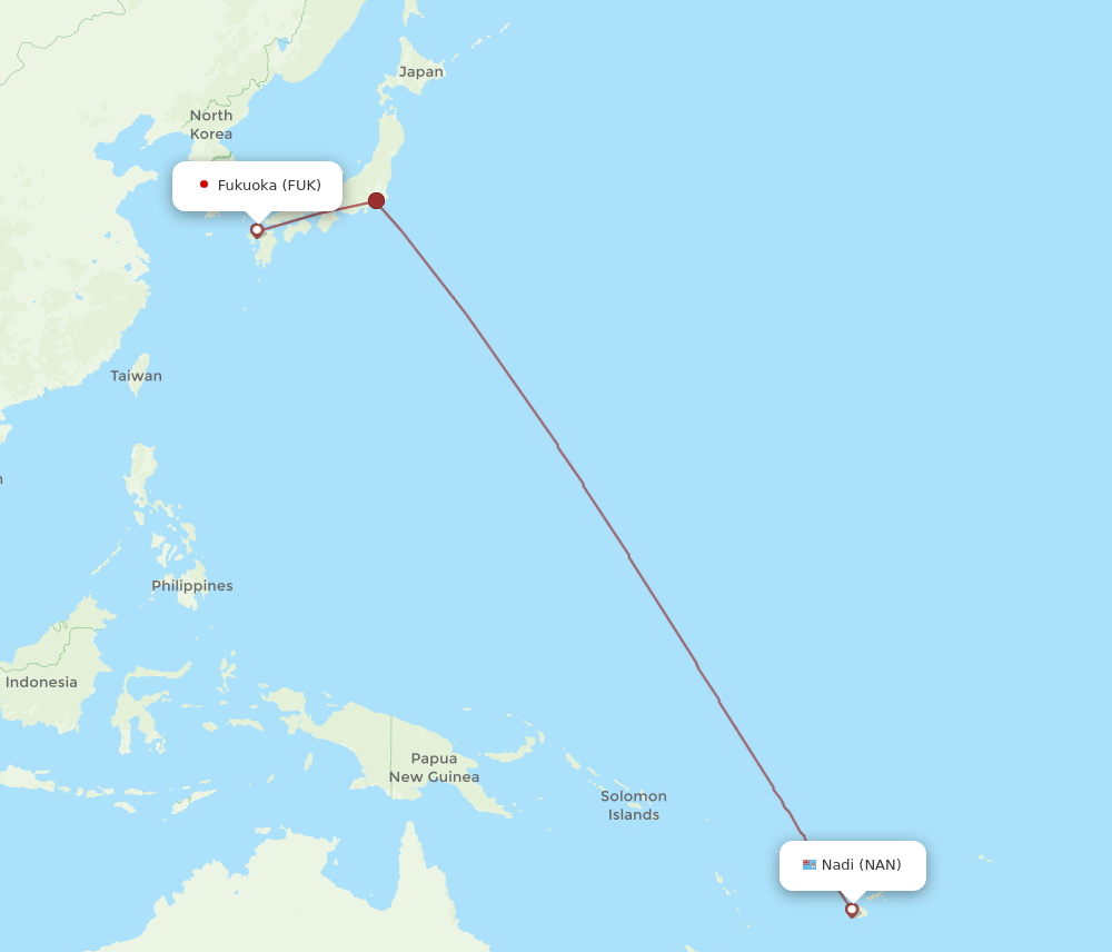 FUK-NAN flight routes