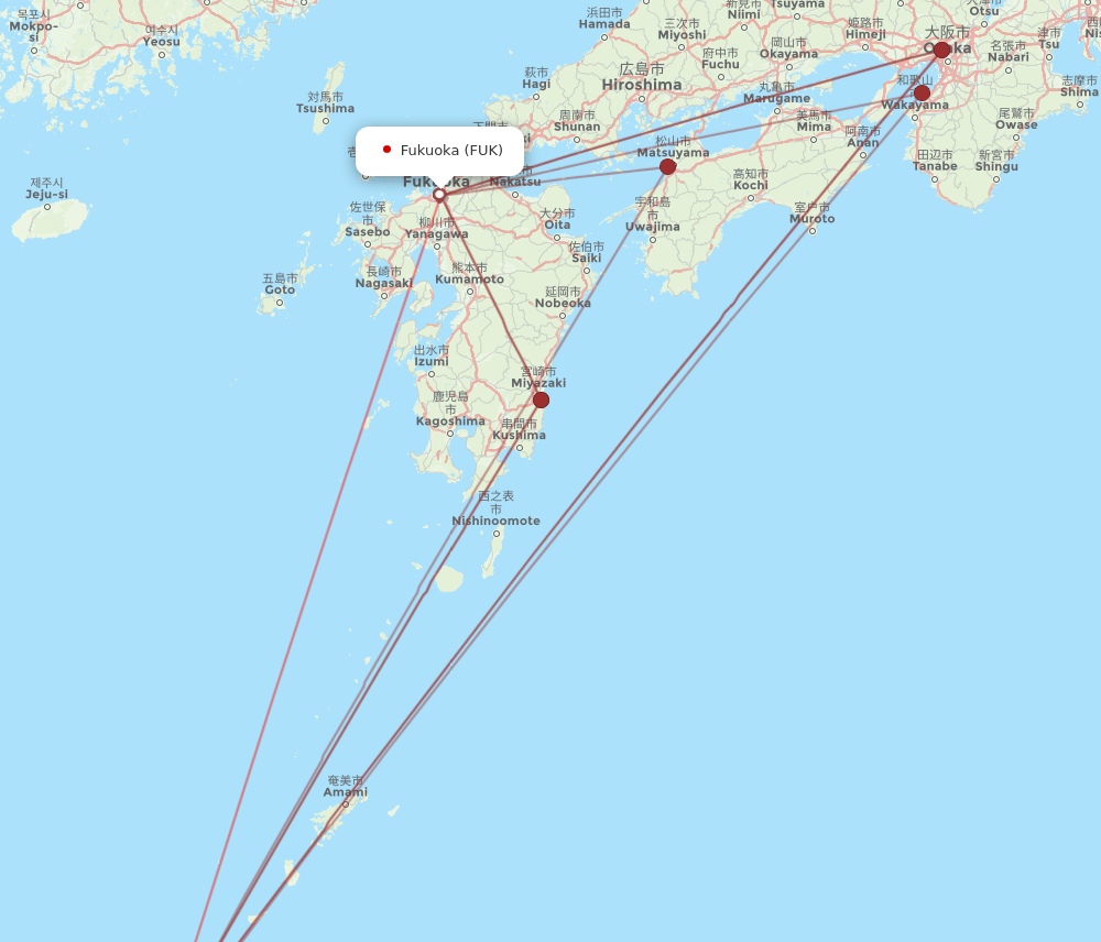 FUK to OKA flights and routes map