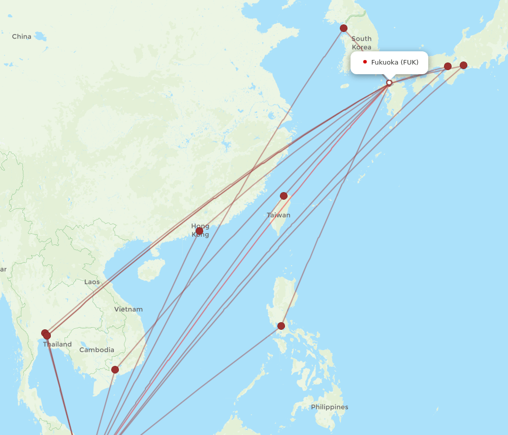 FUK to SIN flights and routes map