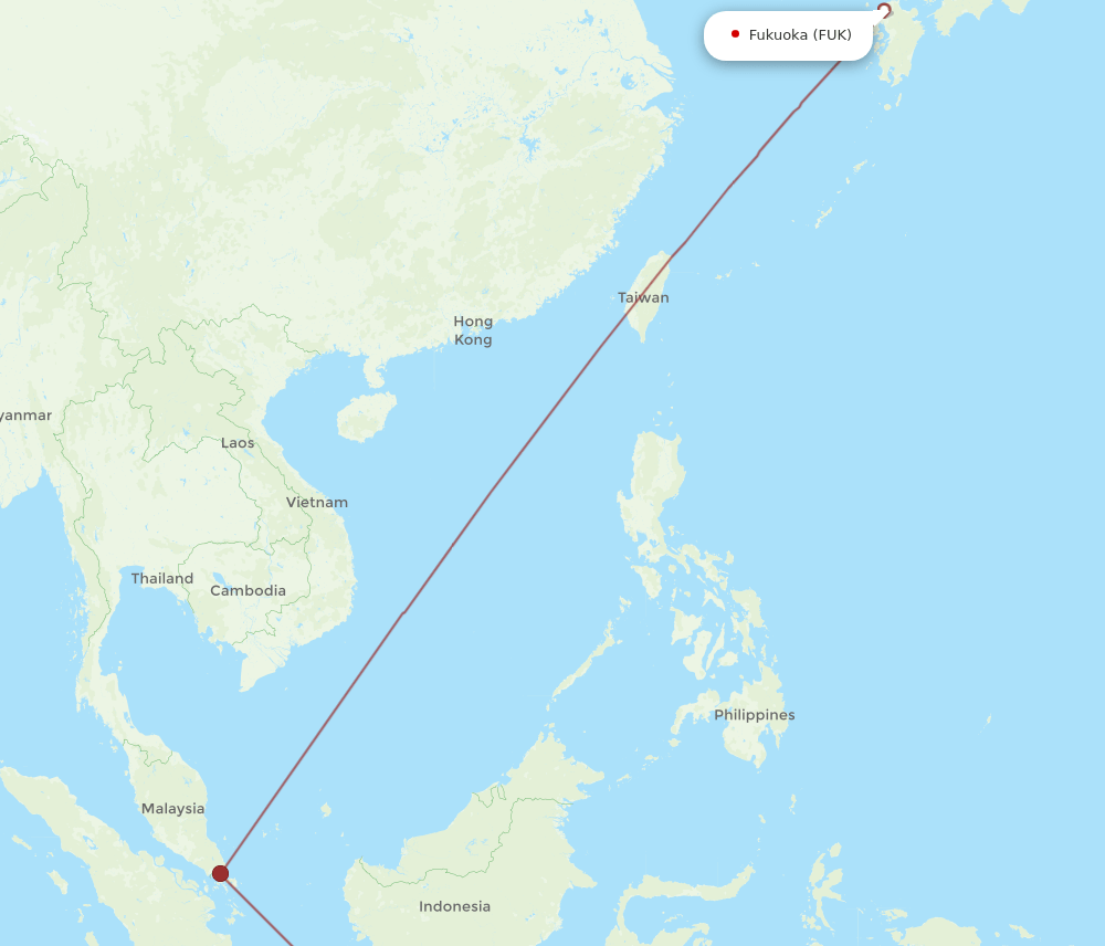 FUK-SUB flight routes