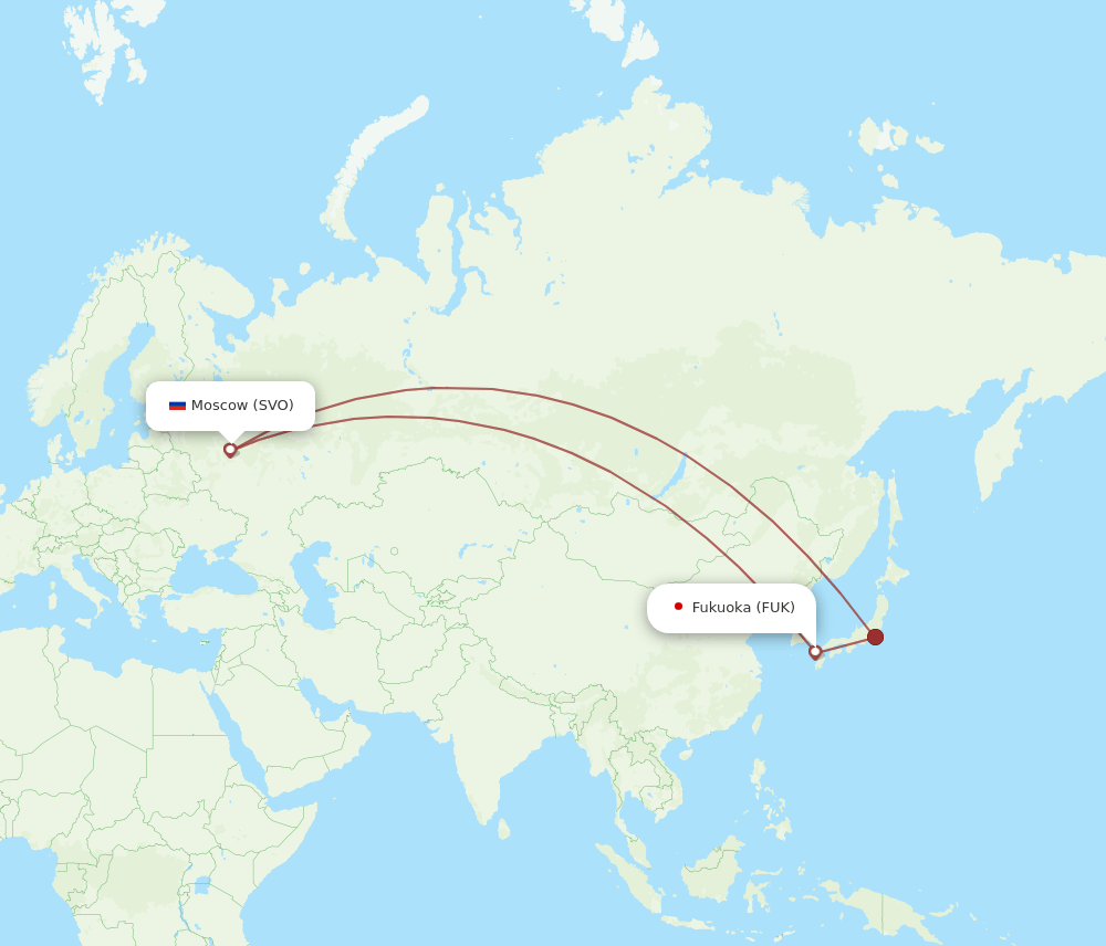 FUK-SVO flight routes