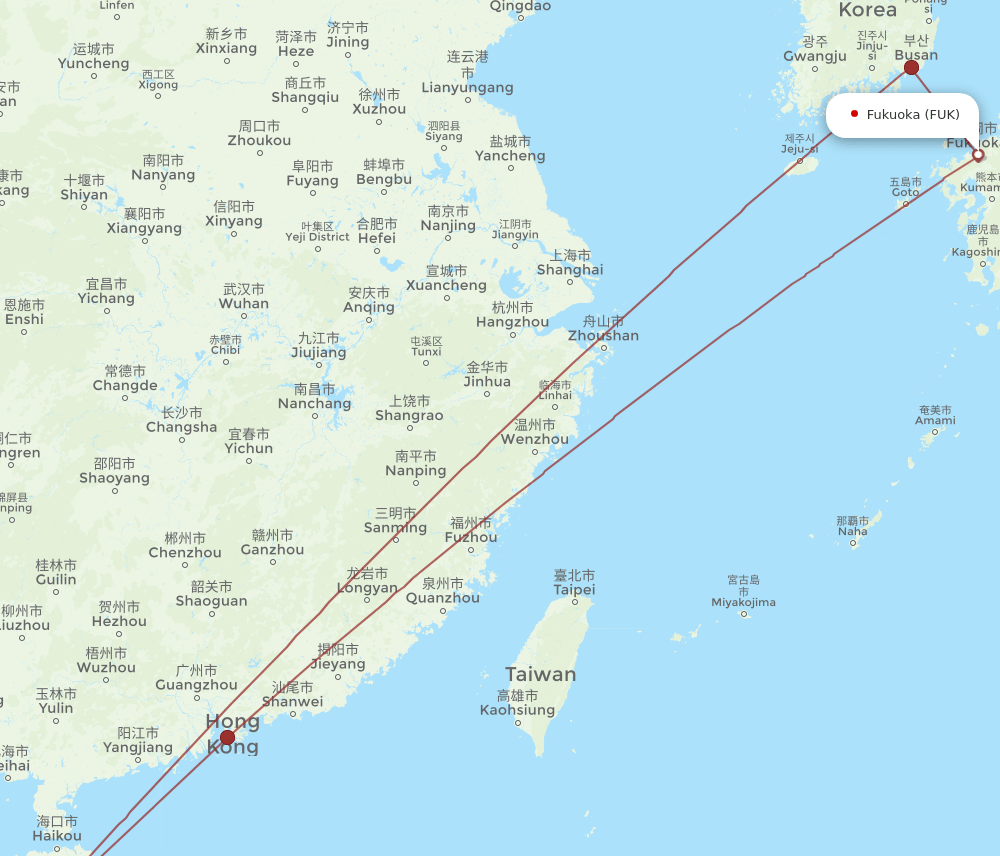 FUK to SYX flights and routes map
