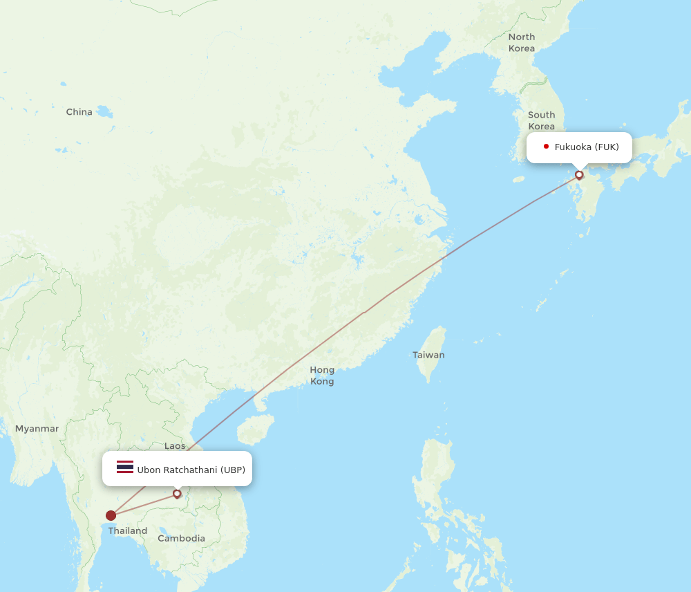 FUK-UBP flight routes