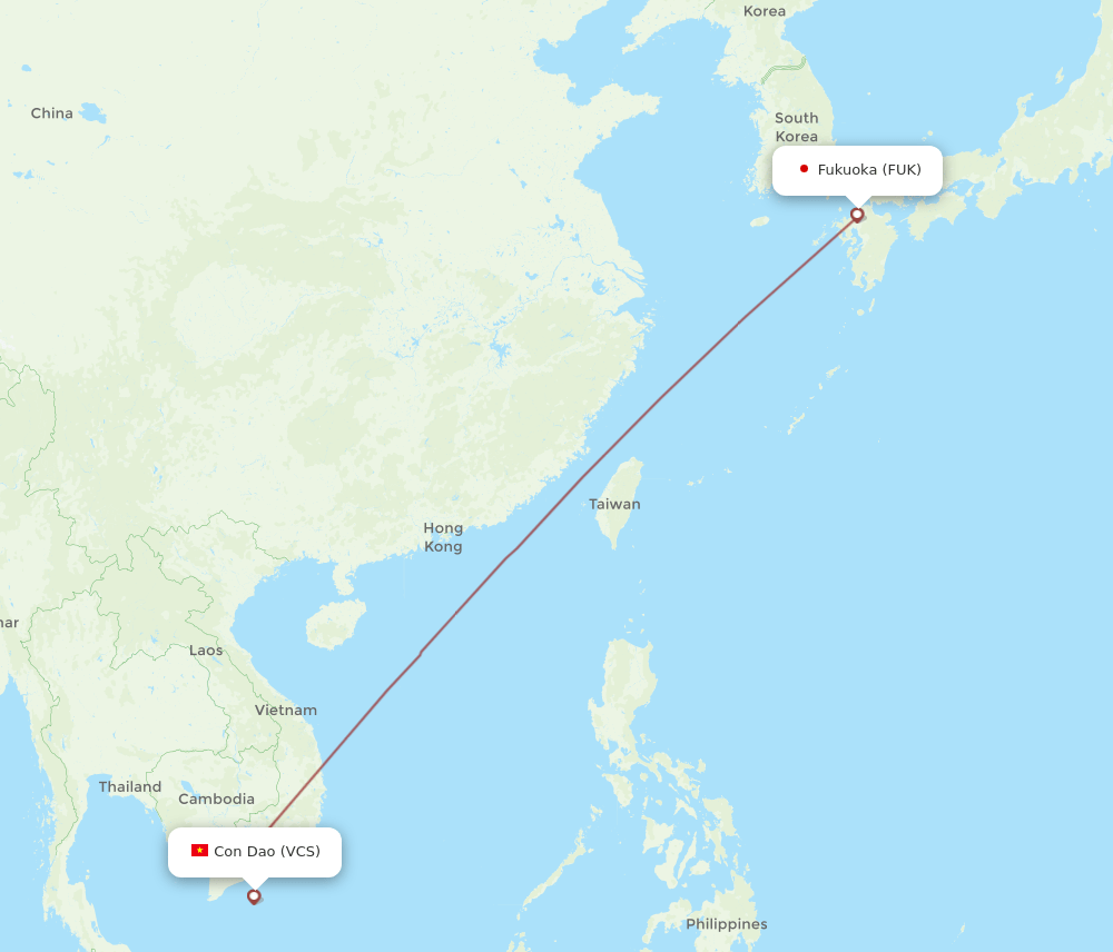 FUK-VCS flight routes