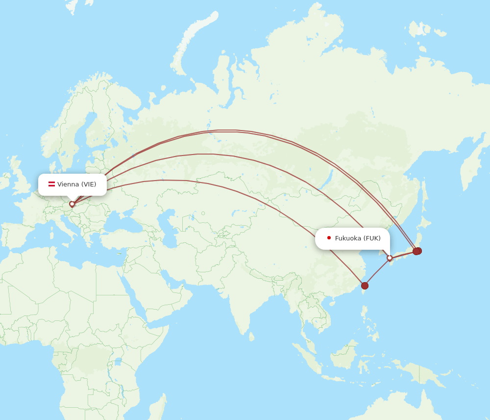 FUK-VIE flight routes
