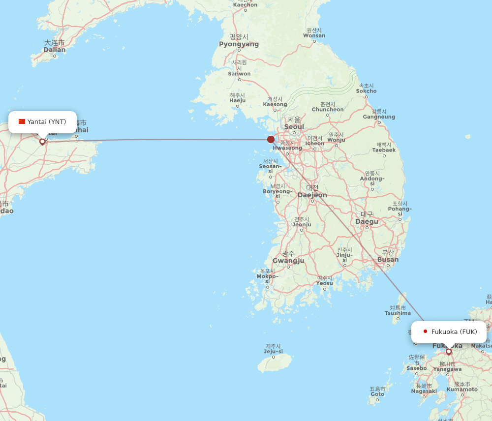 FUK-YNT flight routes