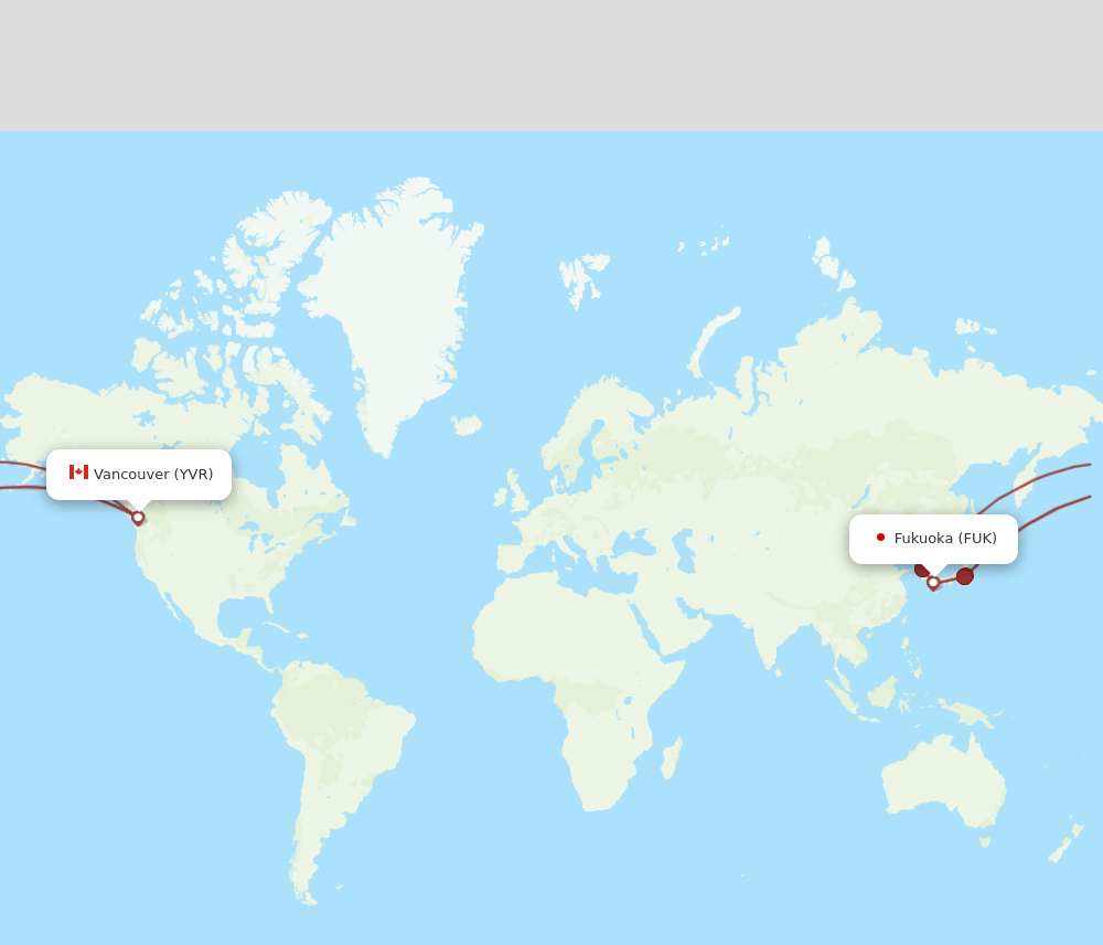 FUK-YVR flight routes