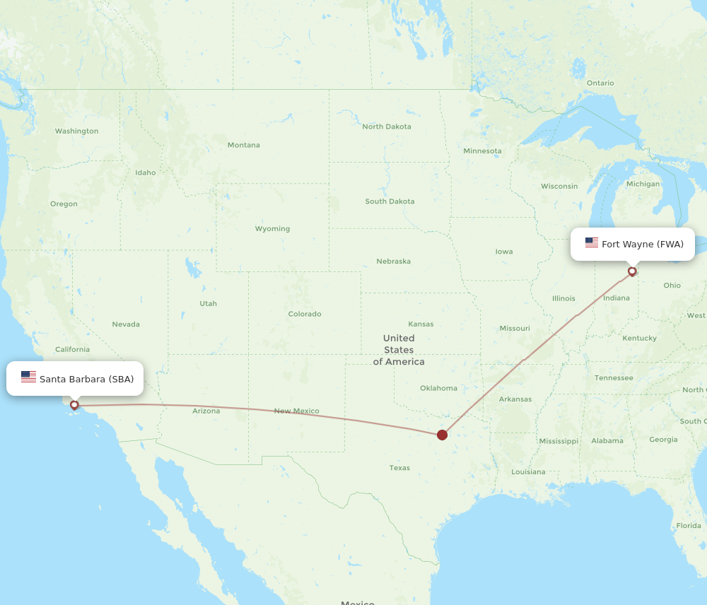 FWA-SBA flight routes