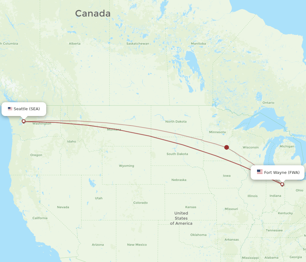 FWA-SEA flight routes