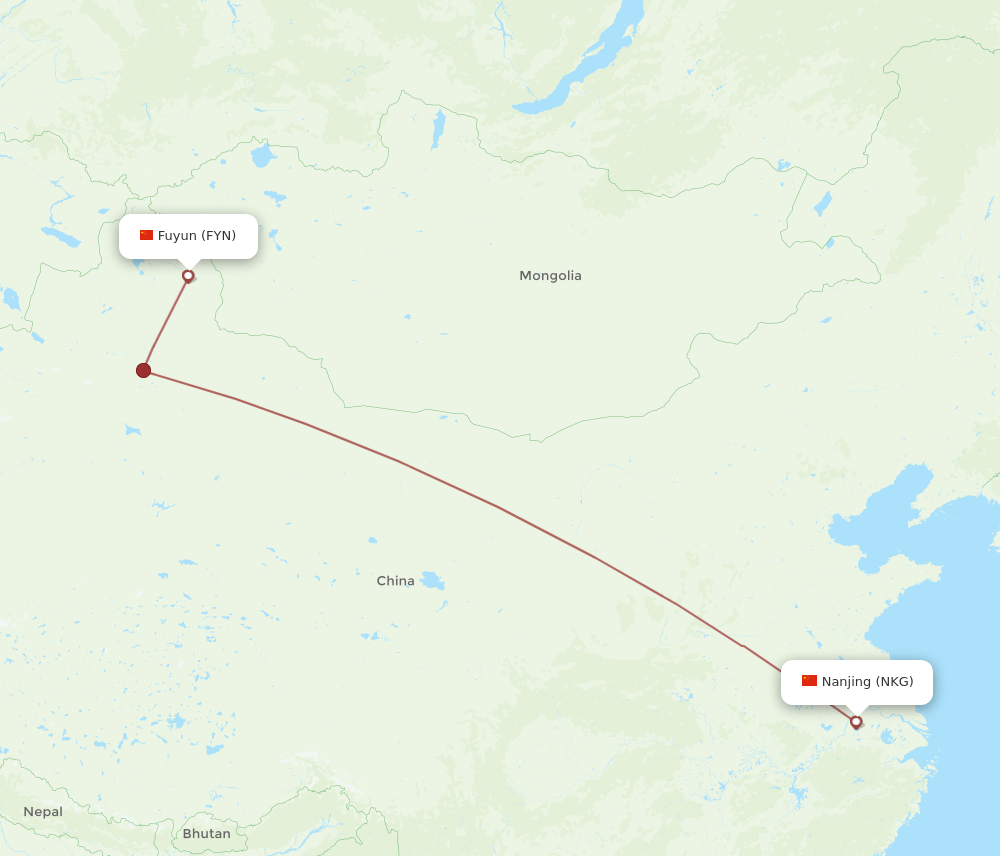 FYN-NKG flight routes