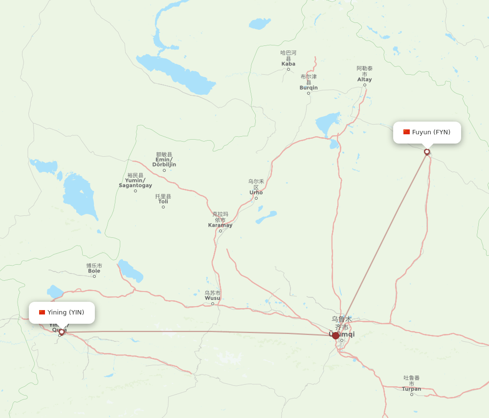 FYN-YIN flight routes