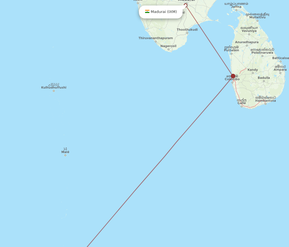 IXM to GAN flights and routes map