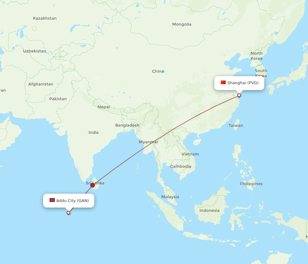GAN-PVG flight routes