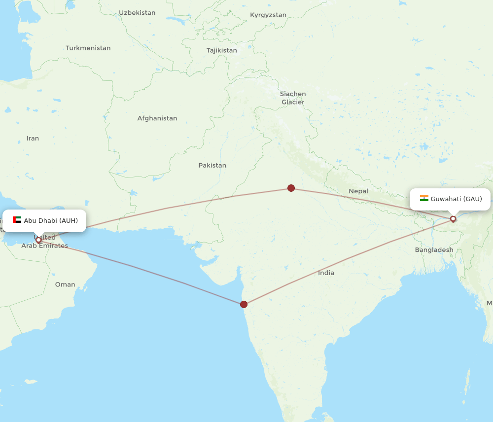 GAU-AUH flight routes