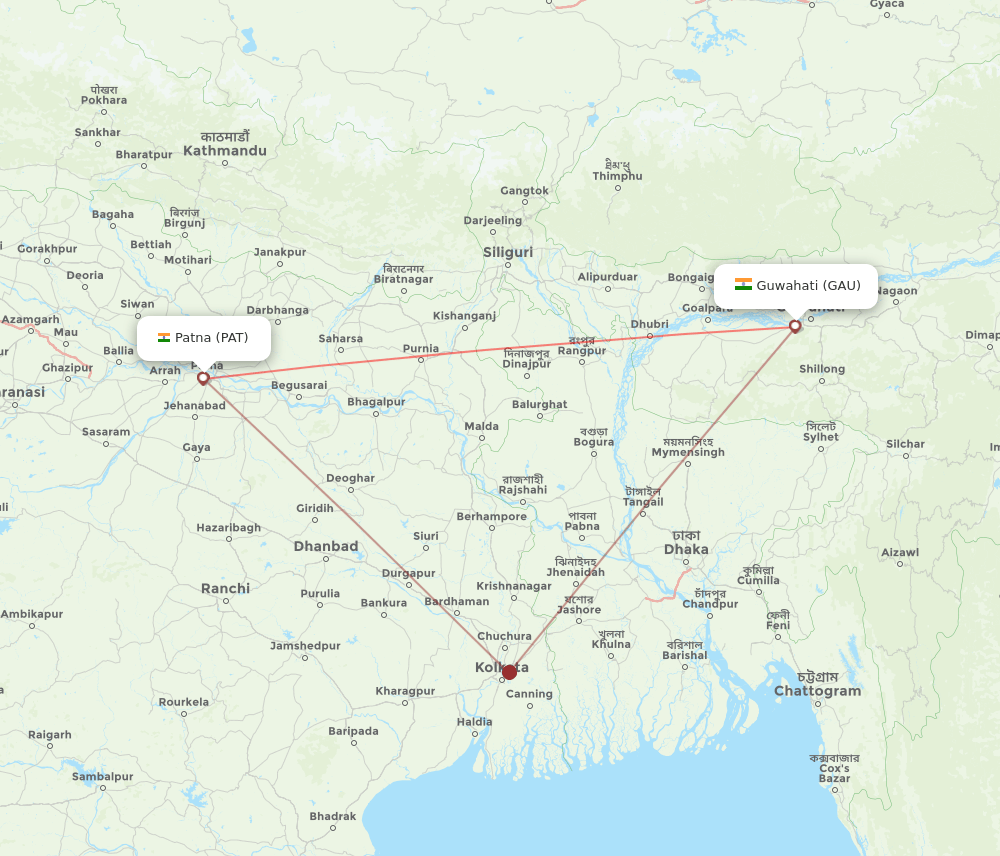 GAU-PAT flight routes