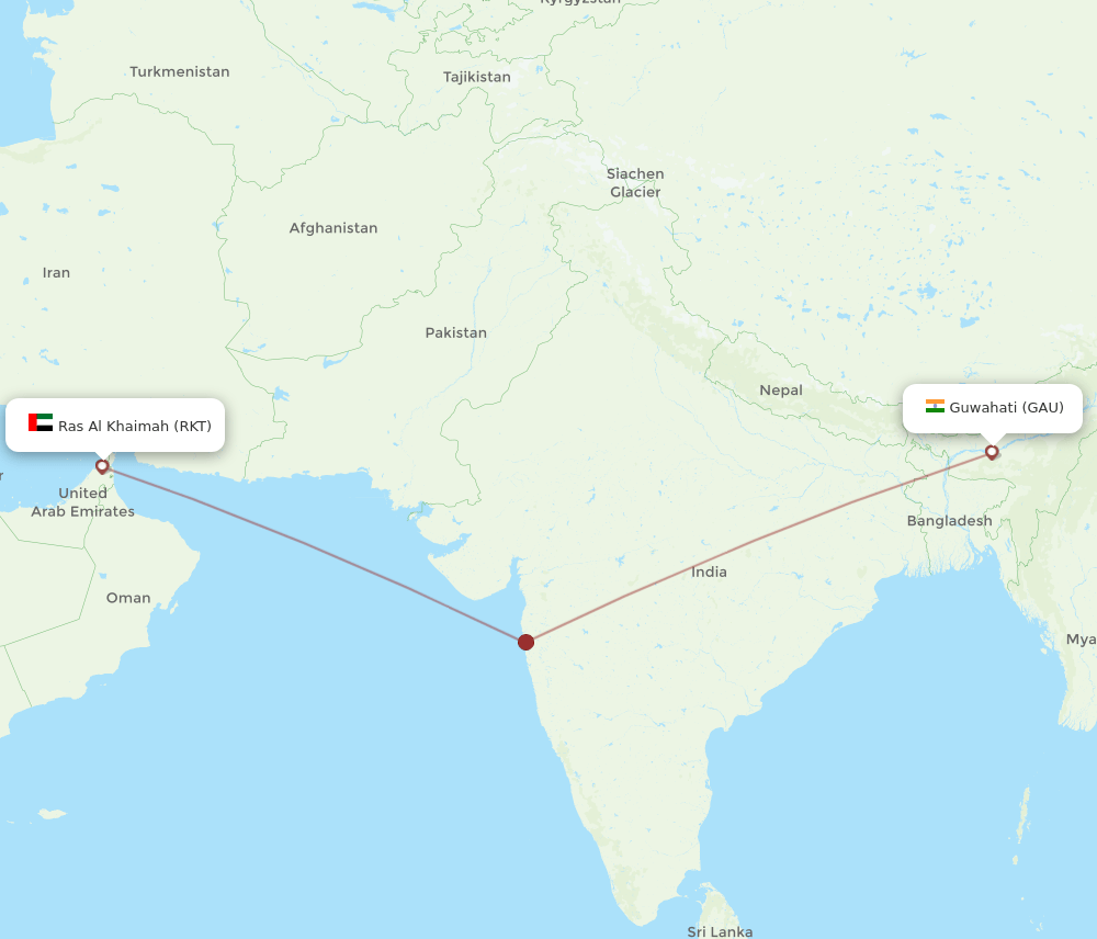 GAU-RKT flight routes