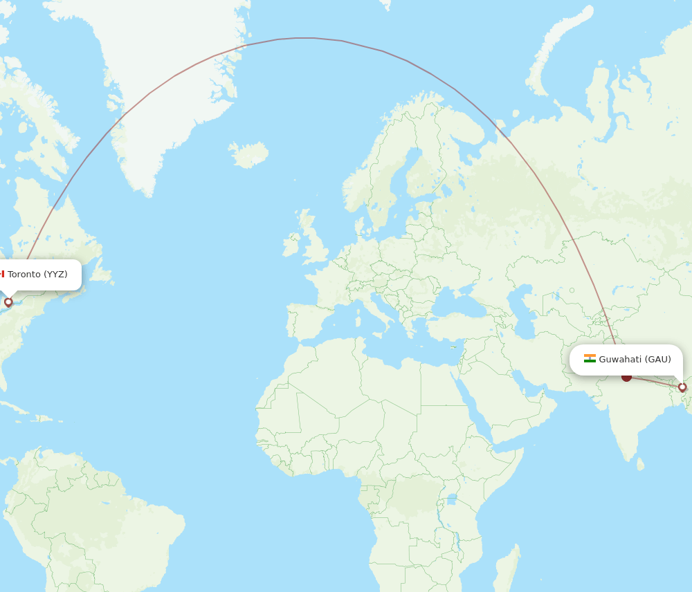 GAU-YYZ flight routes