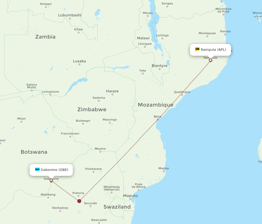 GBE-APL flight routes