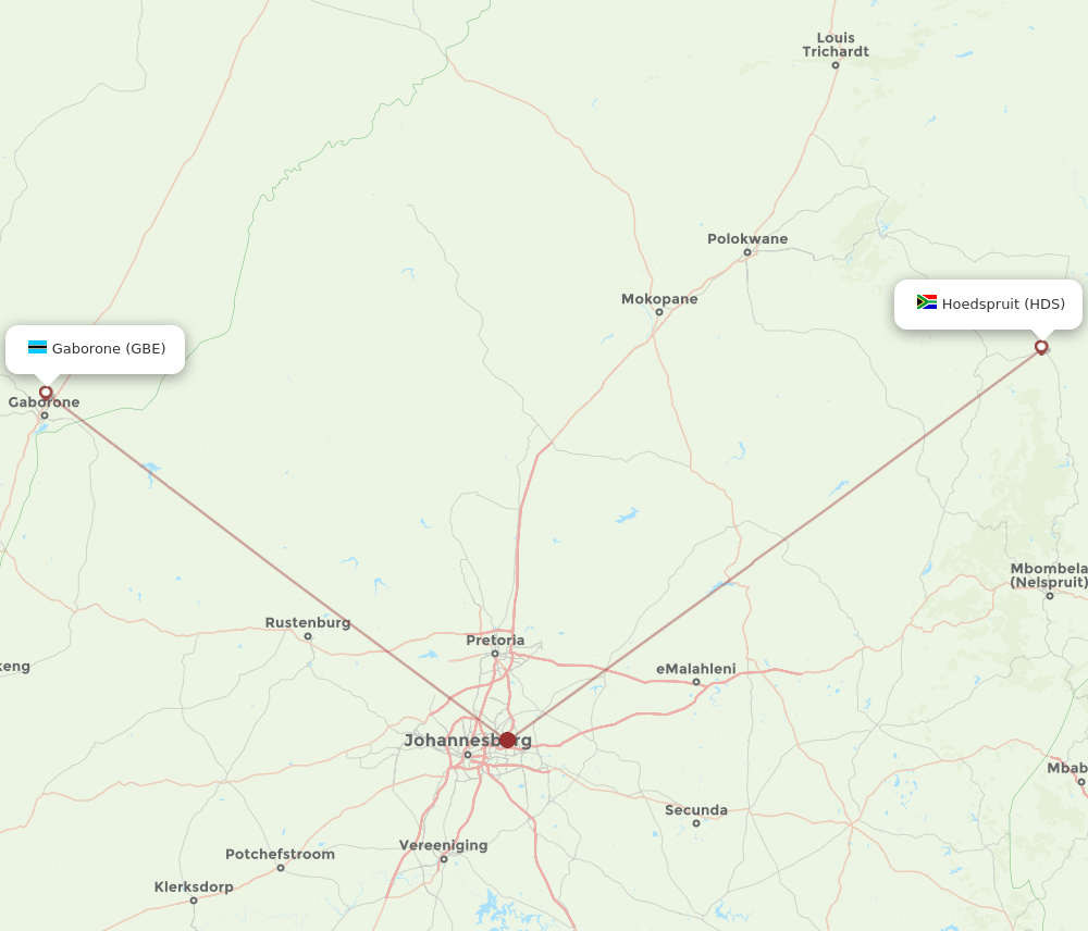 GBE-HDS flight routes