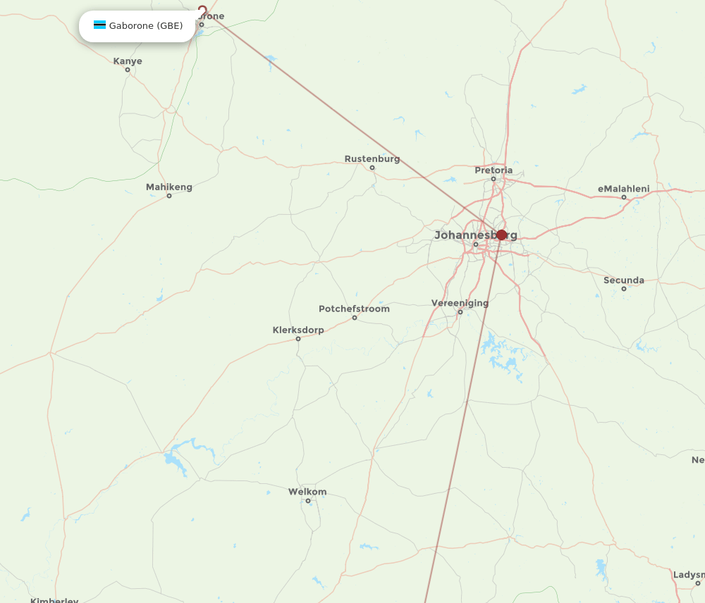 GBE-MSU flight routes