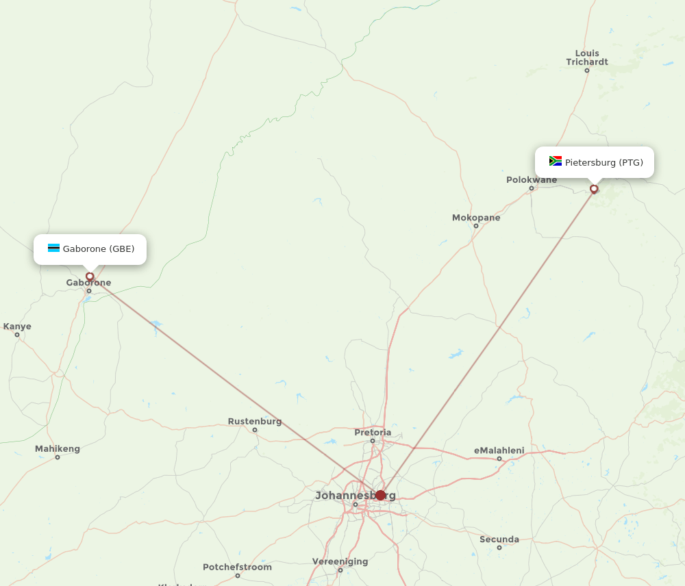 GBE-PTG flight routes