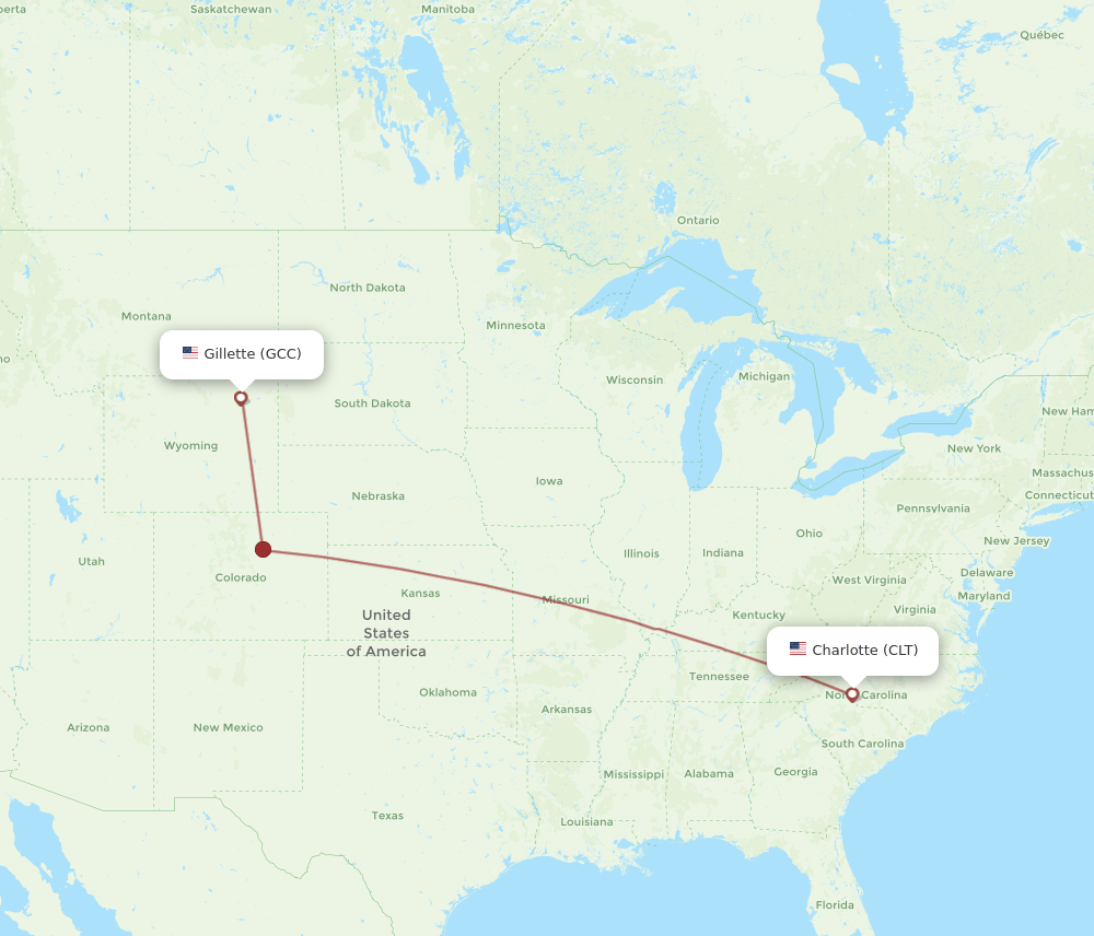 GCC-CLT flight routes