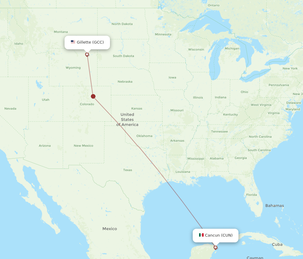 GCC-CUN flight routes