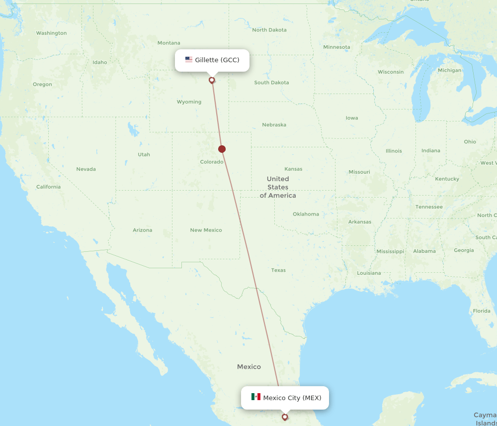 GCC to MEX flights and routes map