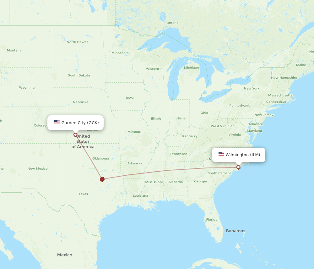 GCK-ILM flight routes