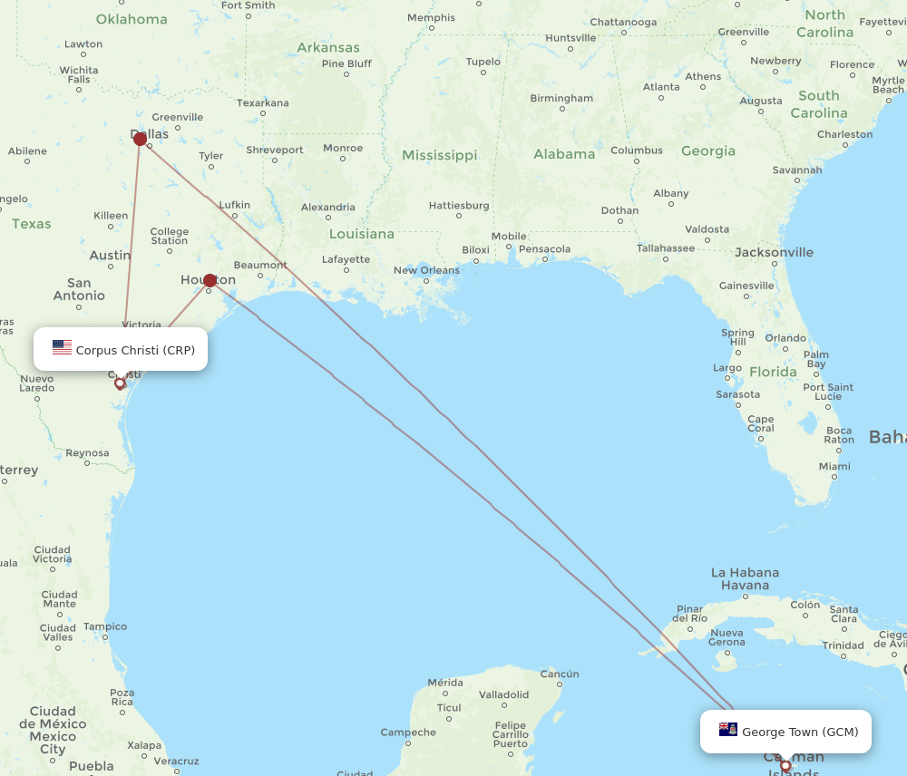GCM-CRP flight routes