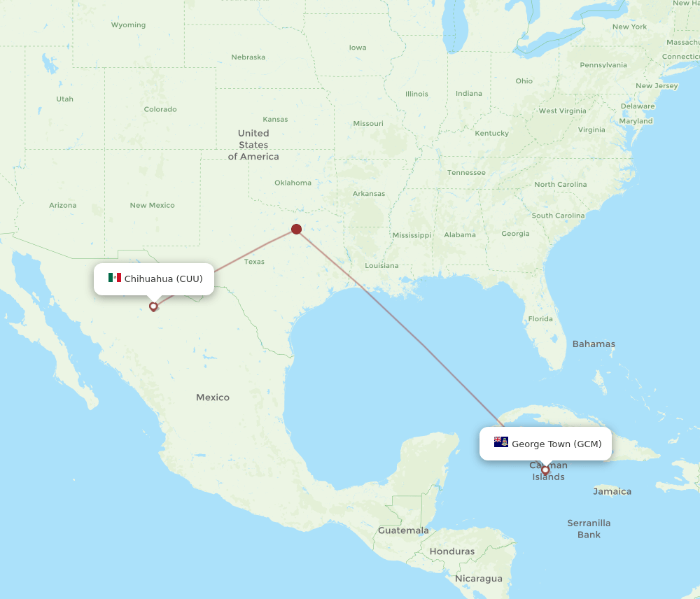 GCM to CUU flights and routes map
