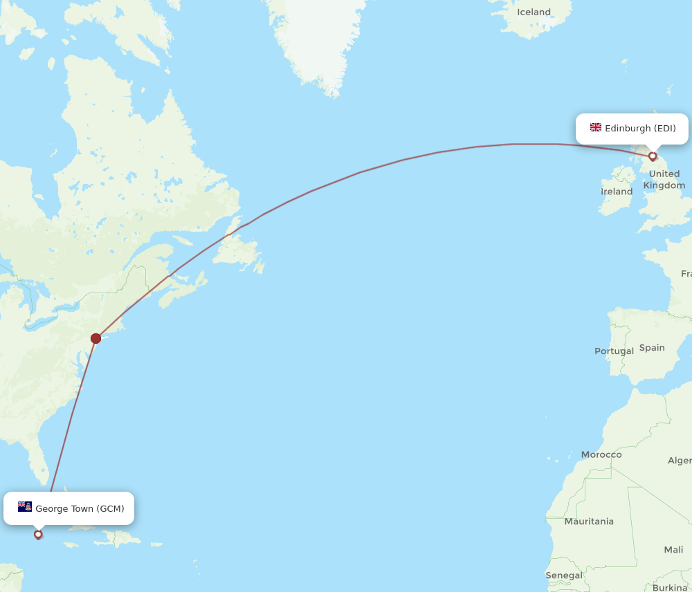 GCM-EDI flight routes