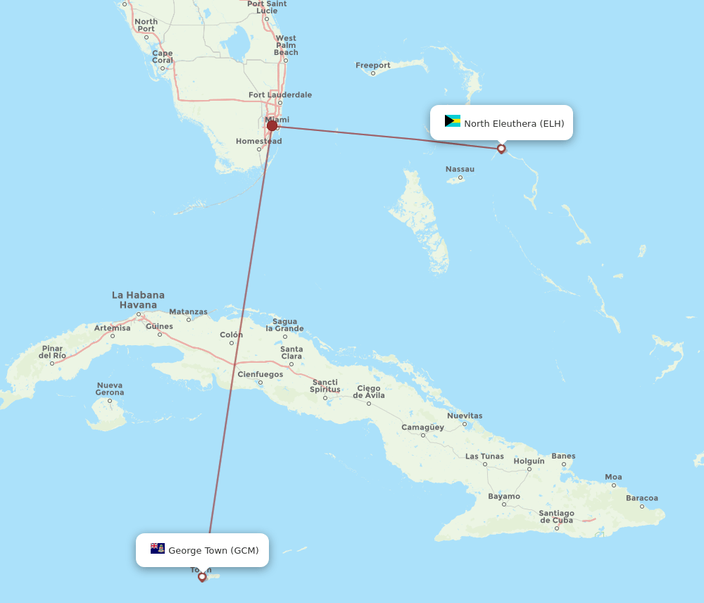 GCM-ELH flight routes