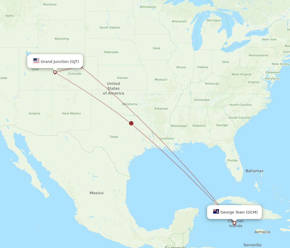 GCM-GJT flight routes