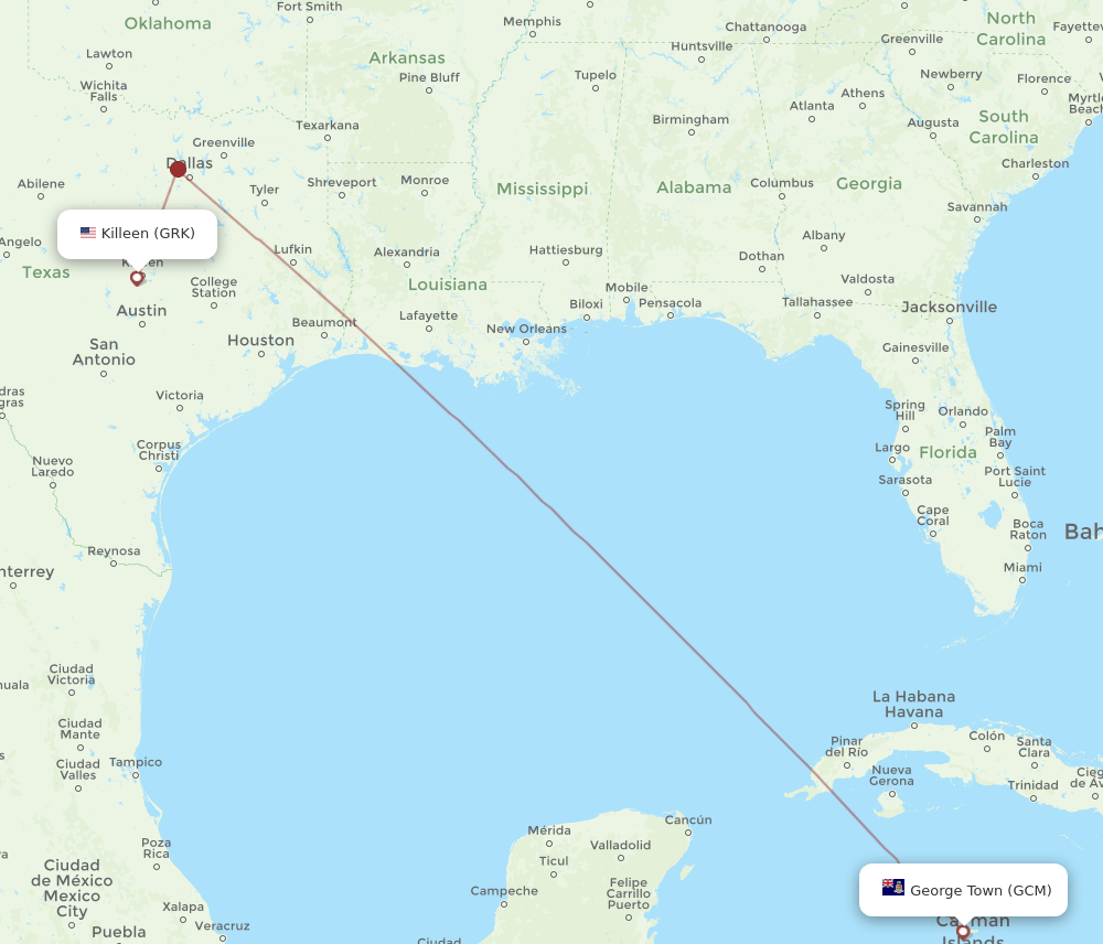 GCM-GRK flight routes
