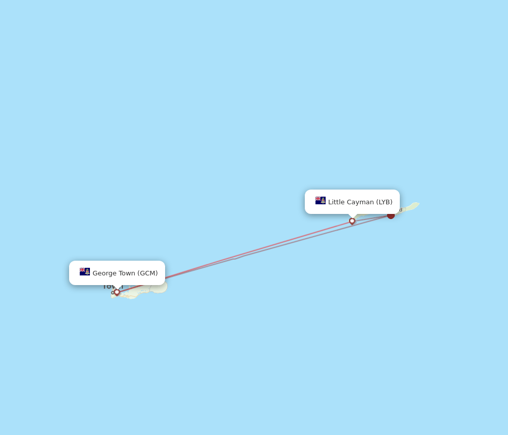 GCM to LYB flights and routes map