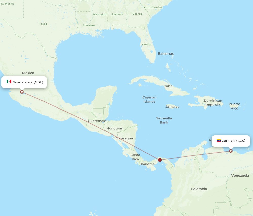 GDL-CCS flight routes