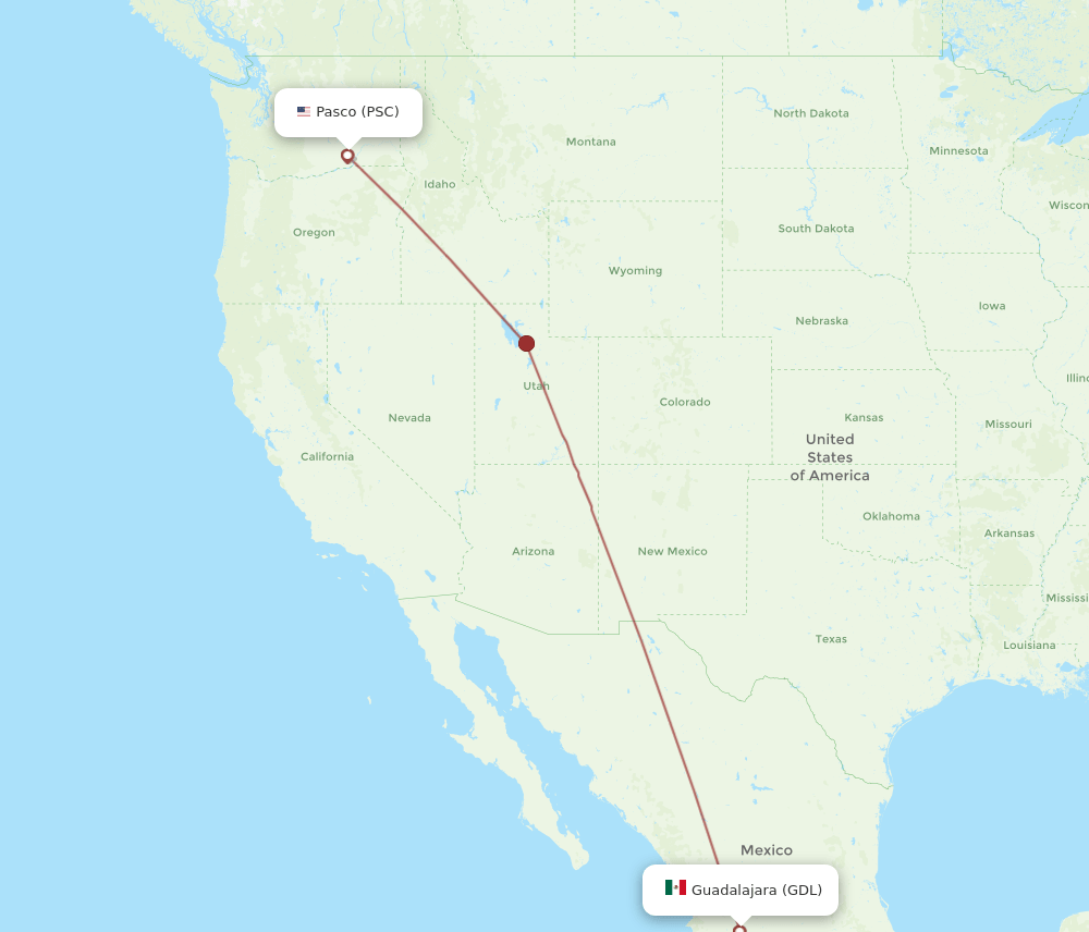 GDL-PSC flight routes