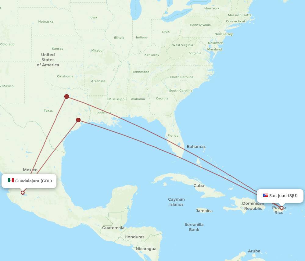GDL-SJU flight routes
