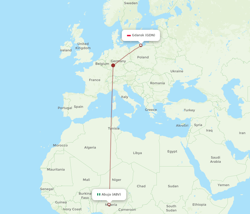 GDN-ABV flight routes