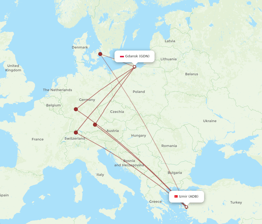 GDN-ADB flight routes
