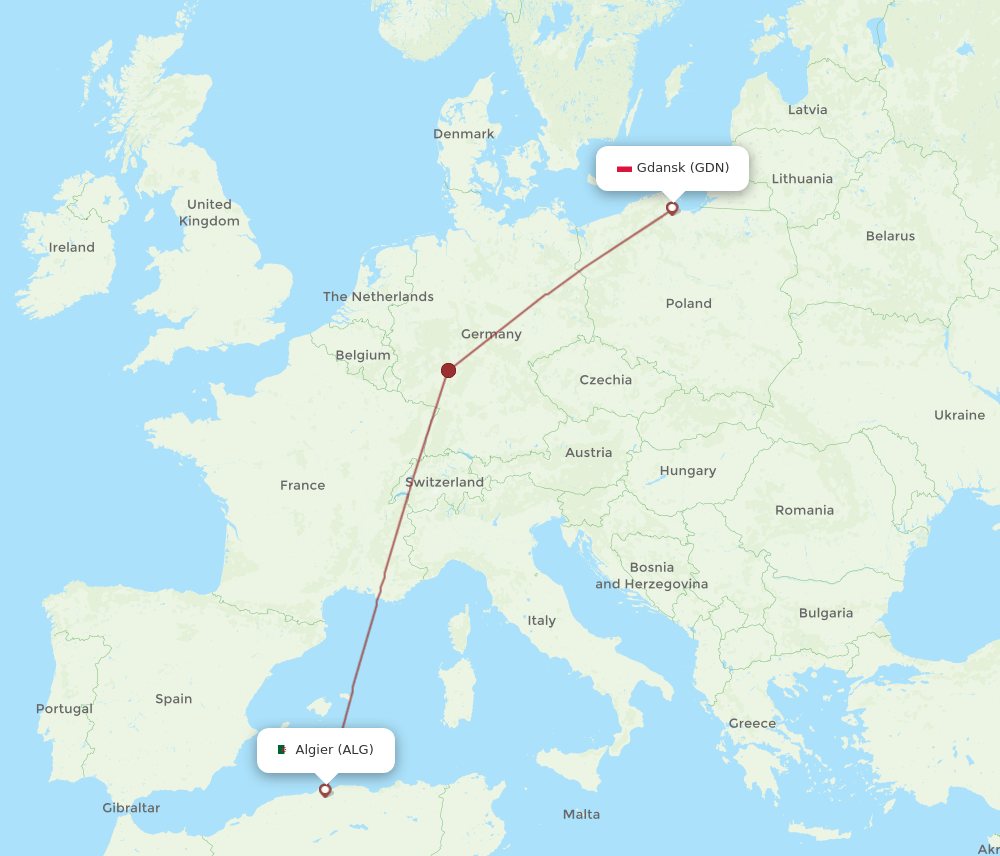 GDN-ALG flight routes