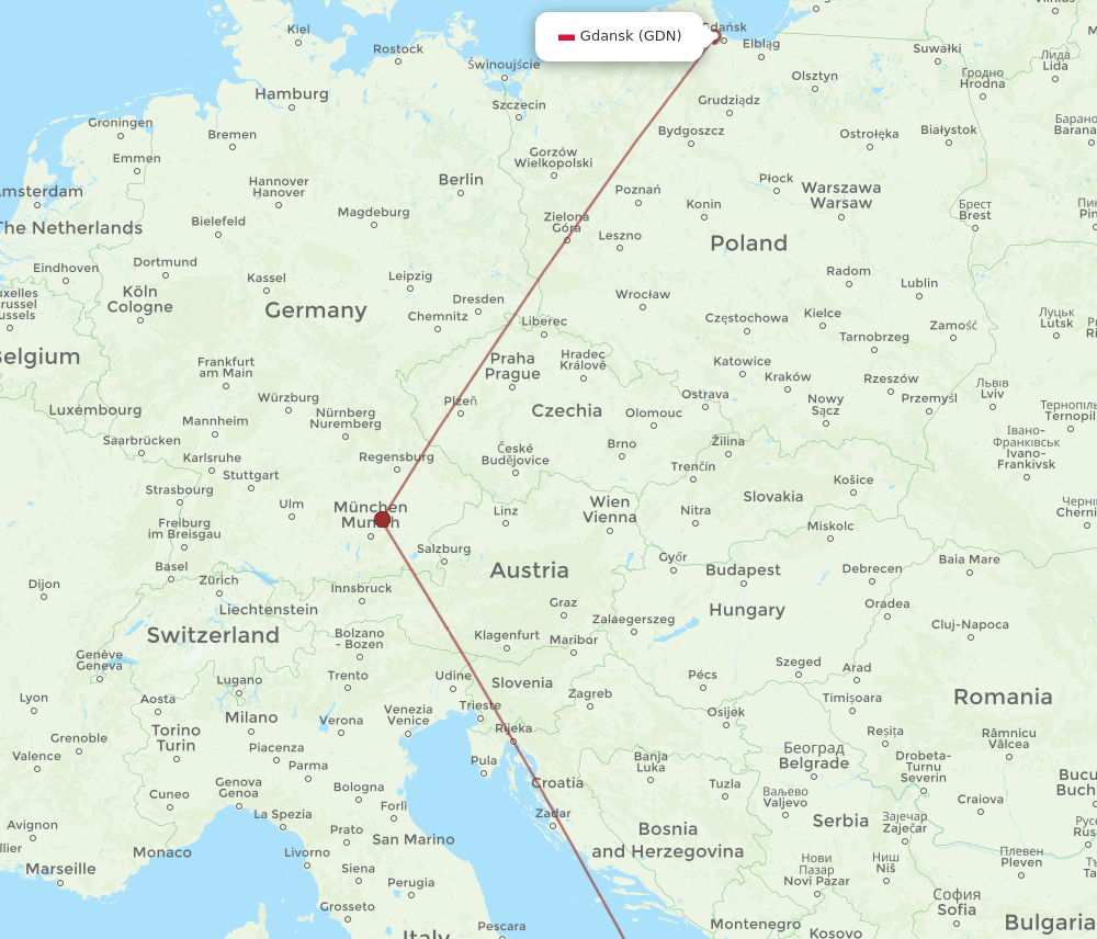 GDN-BDS flight routes