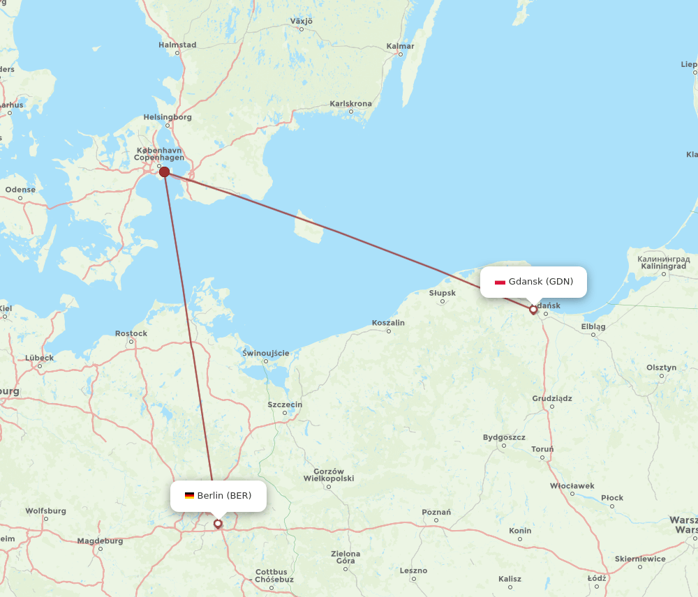 GDN-BER flight routes
